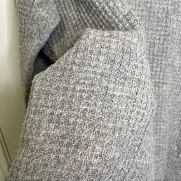 Free People Sidewinder 100% Wool Sweater Oversized Cowl Neck Grey Sz M - Picture 8 of 13